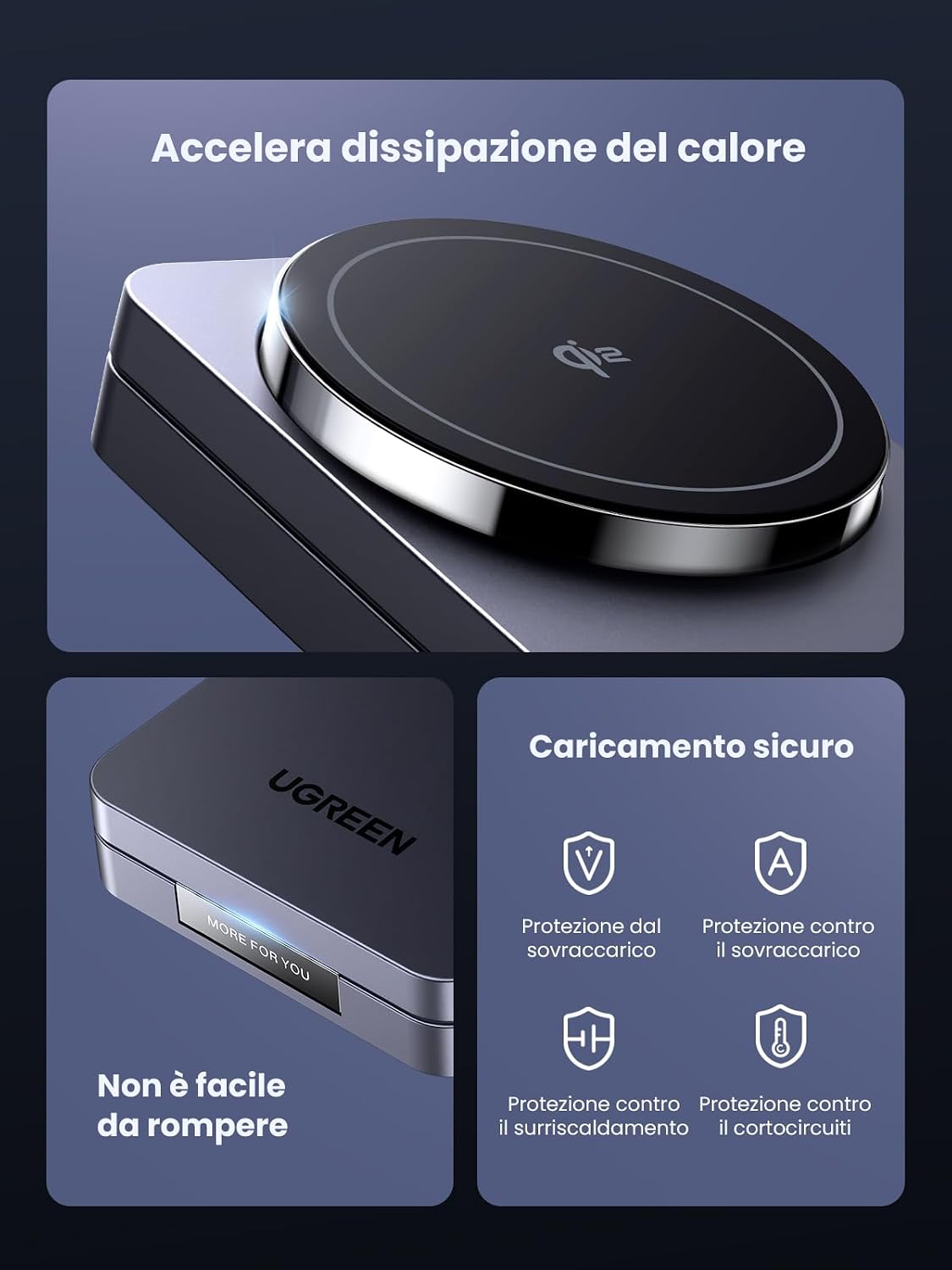 Thumbnail 5 de UGREEN MagFlow Qi2 15W Caricatore Wireless 2 in 1