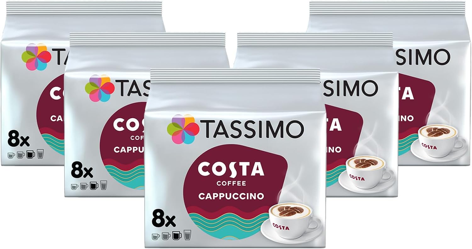 Detalle 1 de Tassimo Costa Latte Medium Roast Pods (40 Cups) – Pack of 5