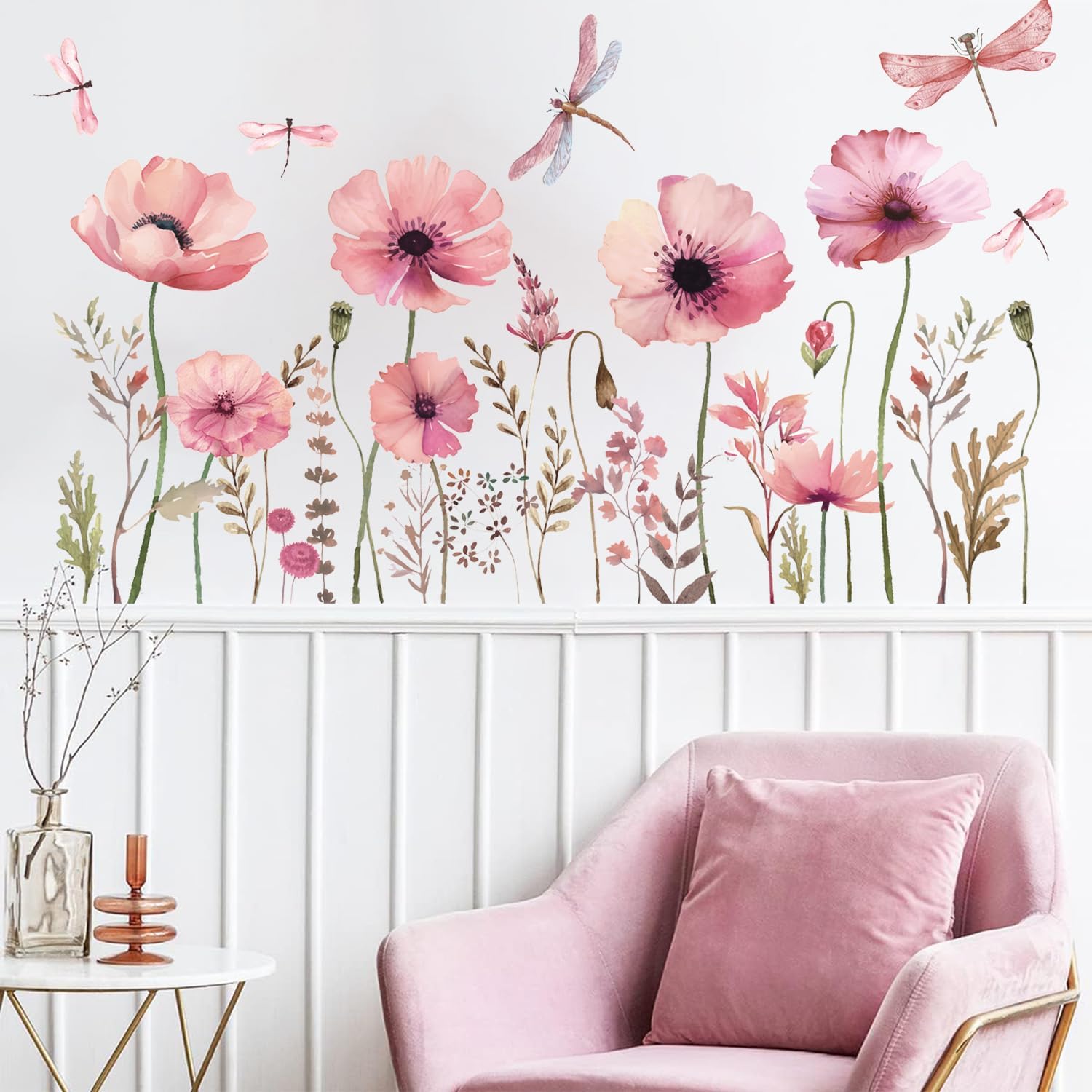 Thumbnail 2 de HPNIUB Pink Blossom Flower Wall Stickers for Kids Nursery, Bedroom & Living Room