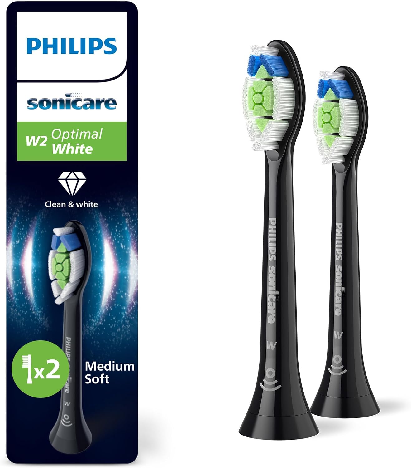 Detalle de Philips Sonicare W2 Optimal White toothbrush heads, 2 pack 🪥