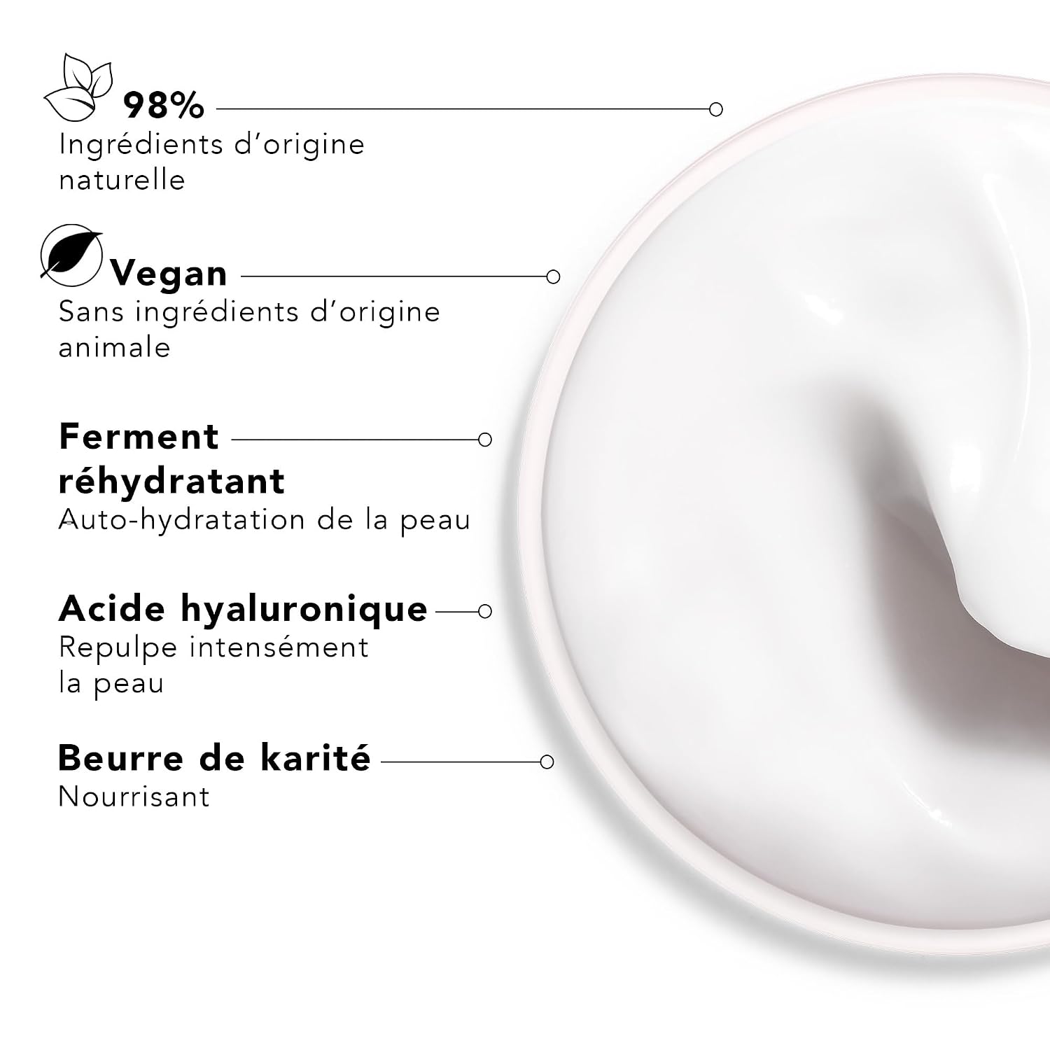 Detalle de Lierac Hydragenist Rehydrierende Creme (50 ml) – intensive Feuchtigkeit für normale bis trockene Haut