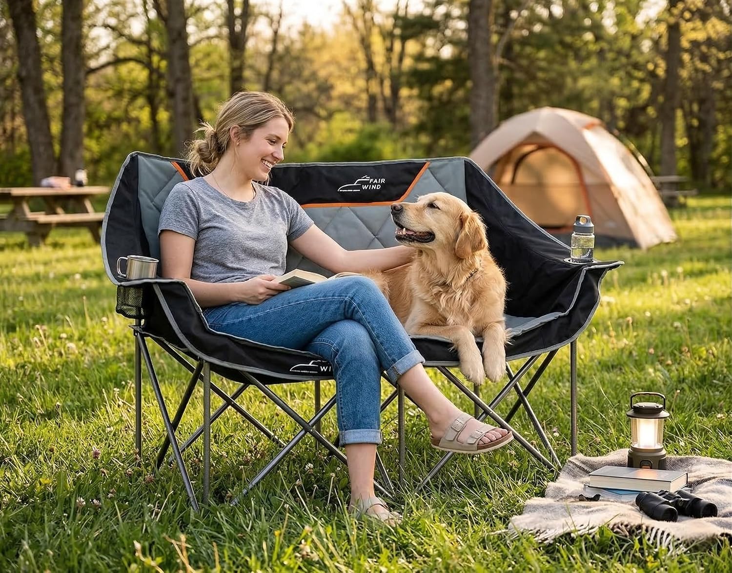 Thumbnail 1 de Oversized camping chair supports 650 lbs