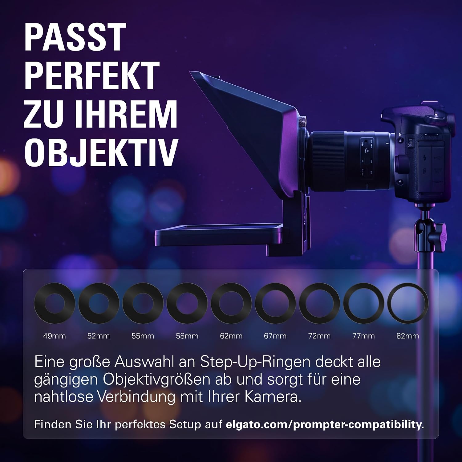 Thumbnail 6 de Elgato Prompter – Teleprompter mit integriertem Bildschirm (1920 x 1080) für YouTube, Twitch, Zoom, Teams & Streaming-Setups