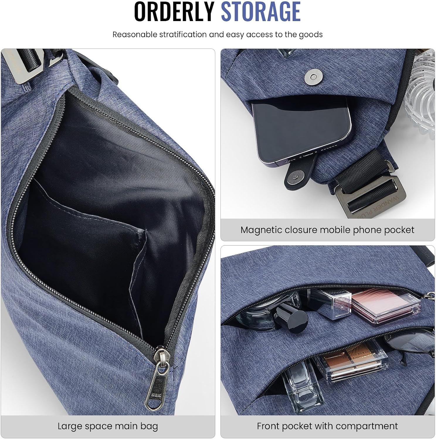 Detalle de WANDER PLUS® Anti Theft Crossbody Bag (Anti-theft Travel, Sport, Work)