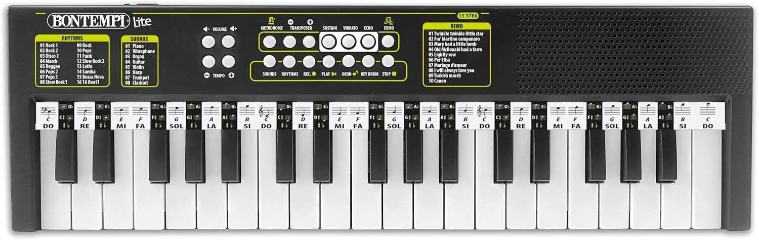 Detalle de Bontempi 15 3780 KeyRhythm: Tastiera Digitale compatta da 37 tasti con funzioni educative