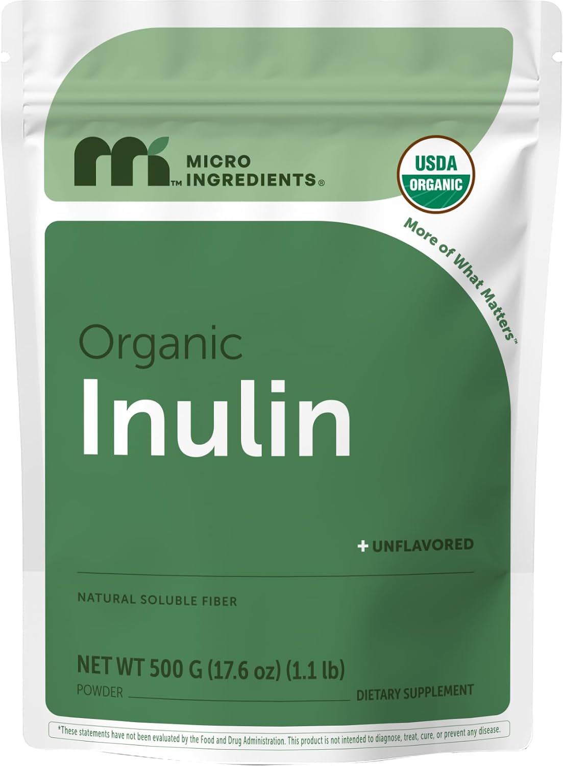 Detalle de Micro Ingredients Inulin Fiber Powder, 1.1 lb