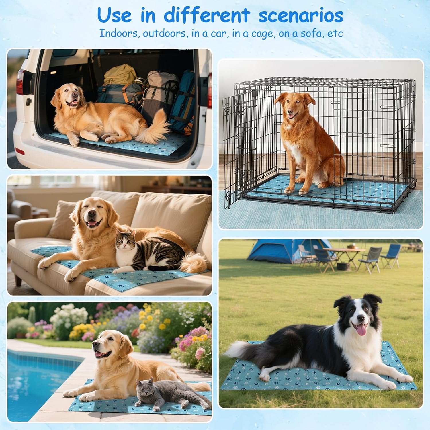 Thumbnail 1 de Ownpets 110x70cm Pet Cool Mat: Water-Filled, Leakproof XXL Cooling Pad