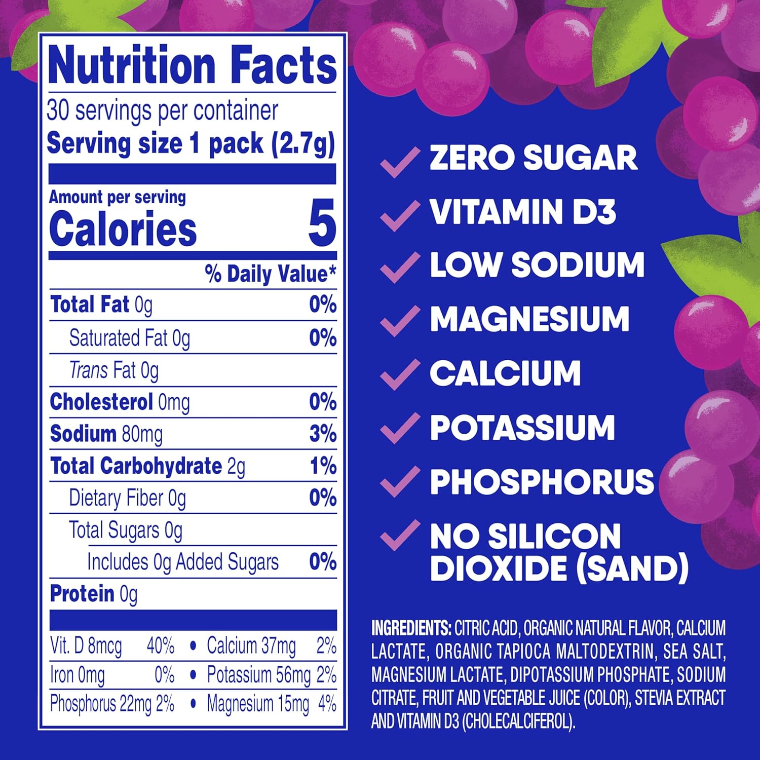 Thumbnail 5 de GoHydrate Instant Hydration Powder Packets — Low Sodium Electrolytes Drink Mix (Grape)