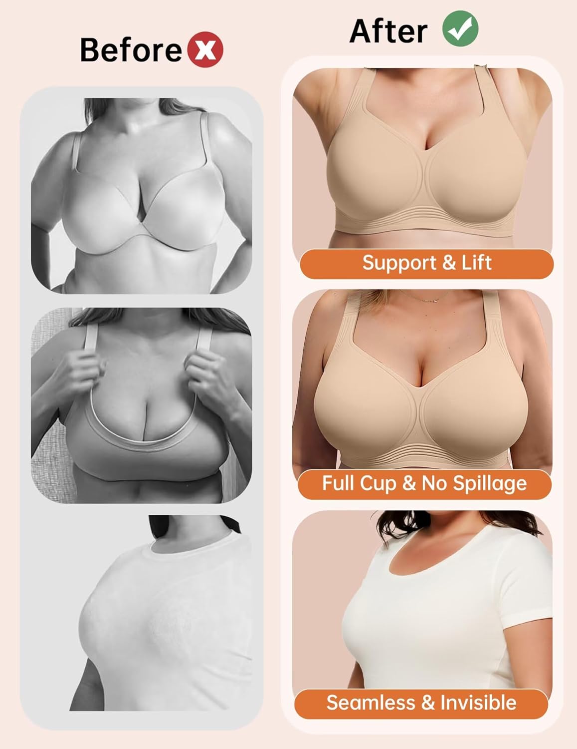 Thumbnail 5 de VertVie Gel Wireless Full-Coverage Bra for Women, Extra-Size, Back-Smoothing