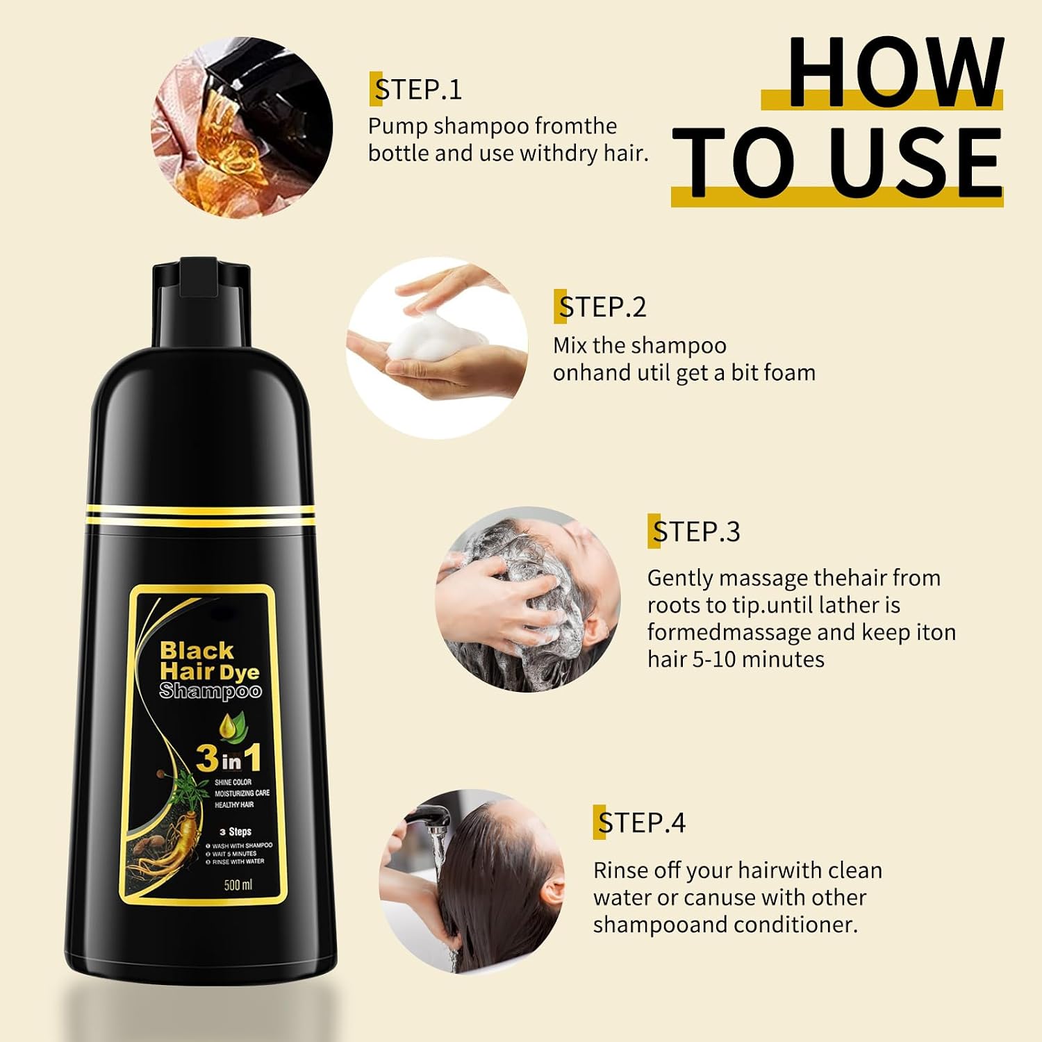 Thumbnail 5 de Schwarzes Haarfärbeshampoo 500ML