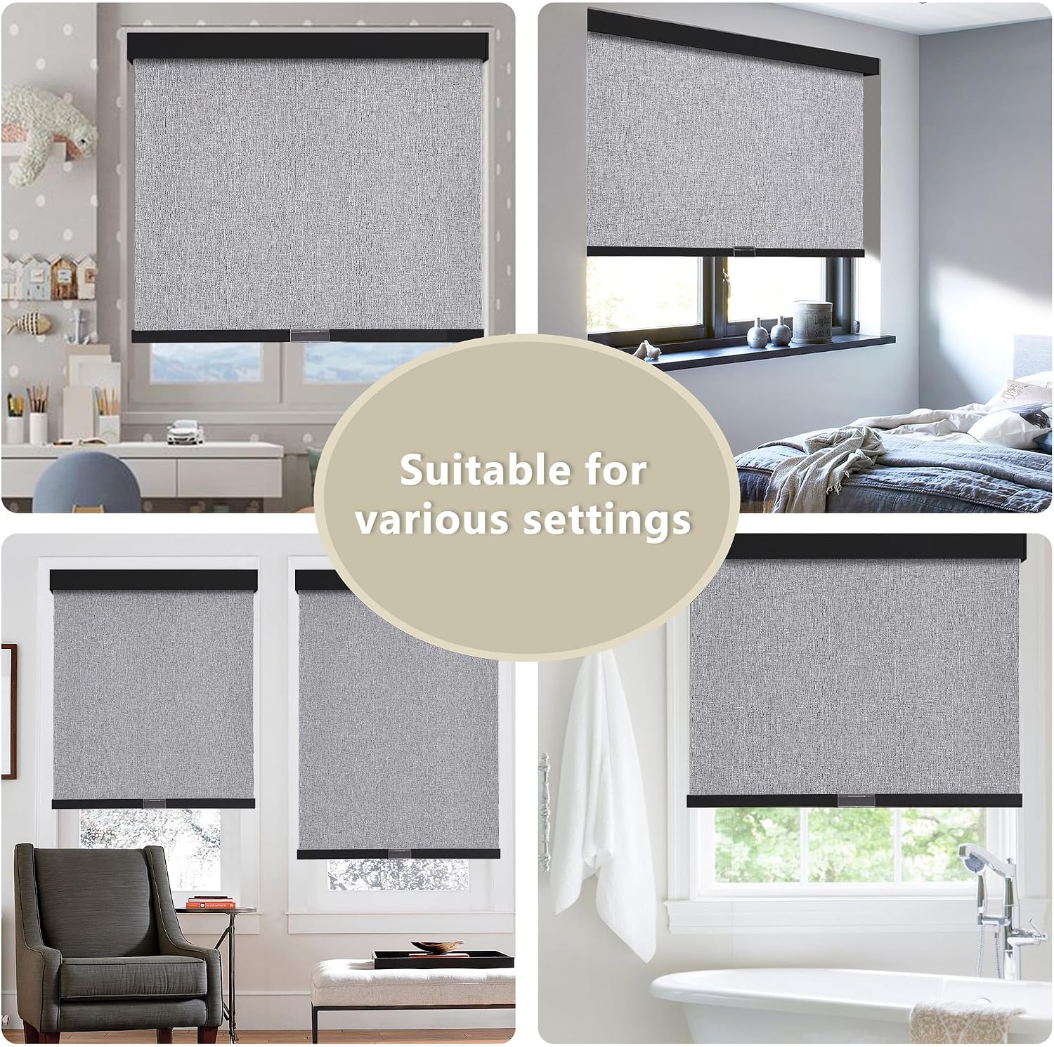 Detalle de SUNOFF Blackout Roller Shades, 34" x 72