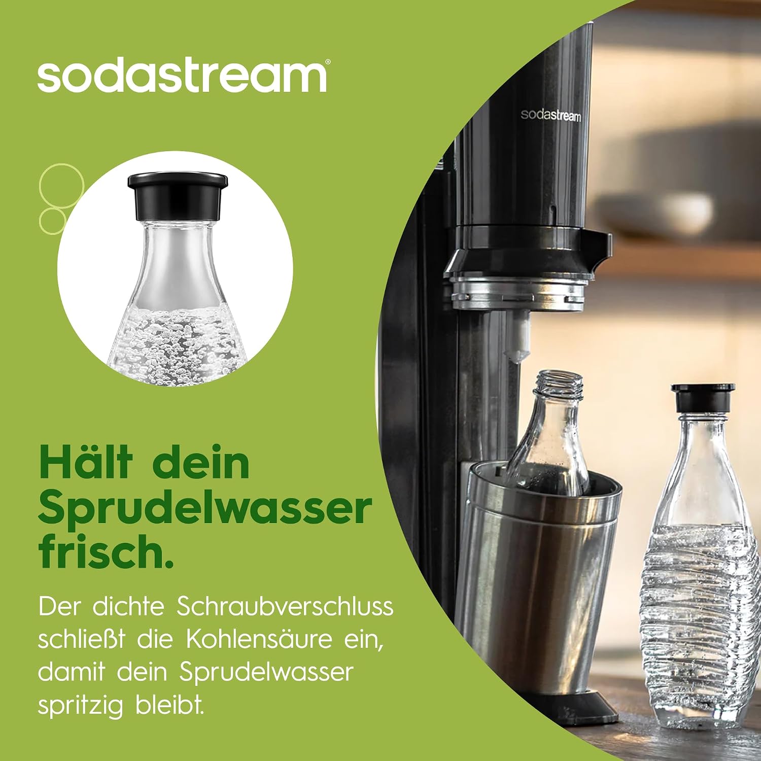 Thumbnail 4 de Sodastream CRYSTAL Glaskaraffen 0,7 L – 2er-Set, spülmaschinenfest, kompatibel mit CRYSTAL & PENGUIN Wassersprudler