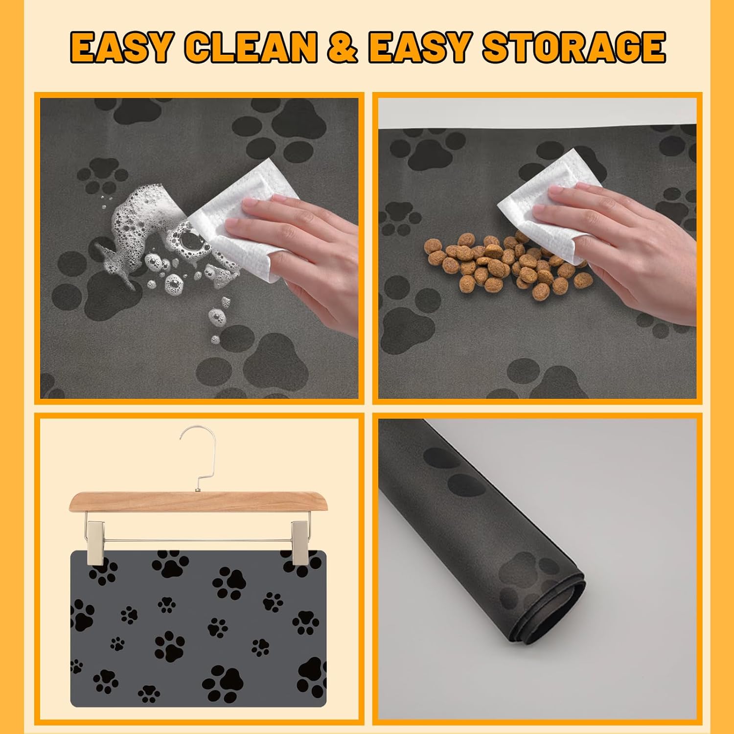 Thumbnail 6 de TOKLYUIE Pet Feeding Mat 30x50CM – absorbent dog & cat placemats with waterproof rubber backing