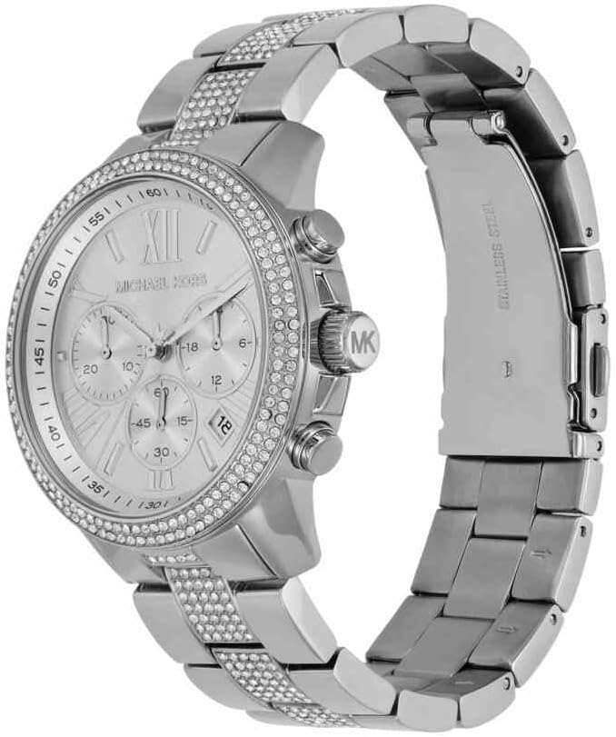 Detalle de Michael Kors Brynn Damen-Uhr – Quarz-Chronograph, Edelstahlarmband, 40 mm