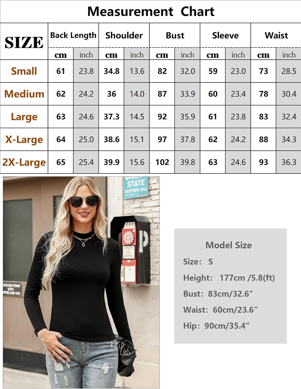 Detalle de Aottori 2pcs Haut Thermique Femme col roulé en coton et polaire — Ensemble de sous-vêtements manches longues
