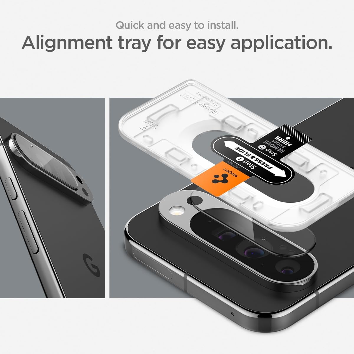 Detalle de Spigen Glas.tR EZ Fit Optik Protection Caméra pour Google Pixel 9 Pro XL (2 pièces) – Installation facile, 9H