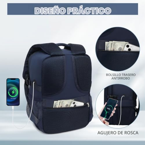 Detalle de Lossga mochila de cabina 45 x 36 x 20 cm con compartimento para portátil