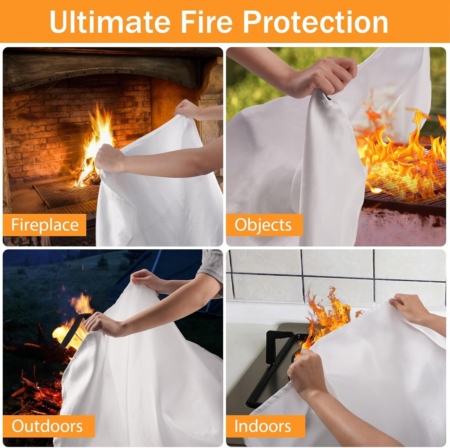 Thumbnail 3 de KANHIRO Emergency Fire Blanket 39 in × 39 in 🧯