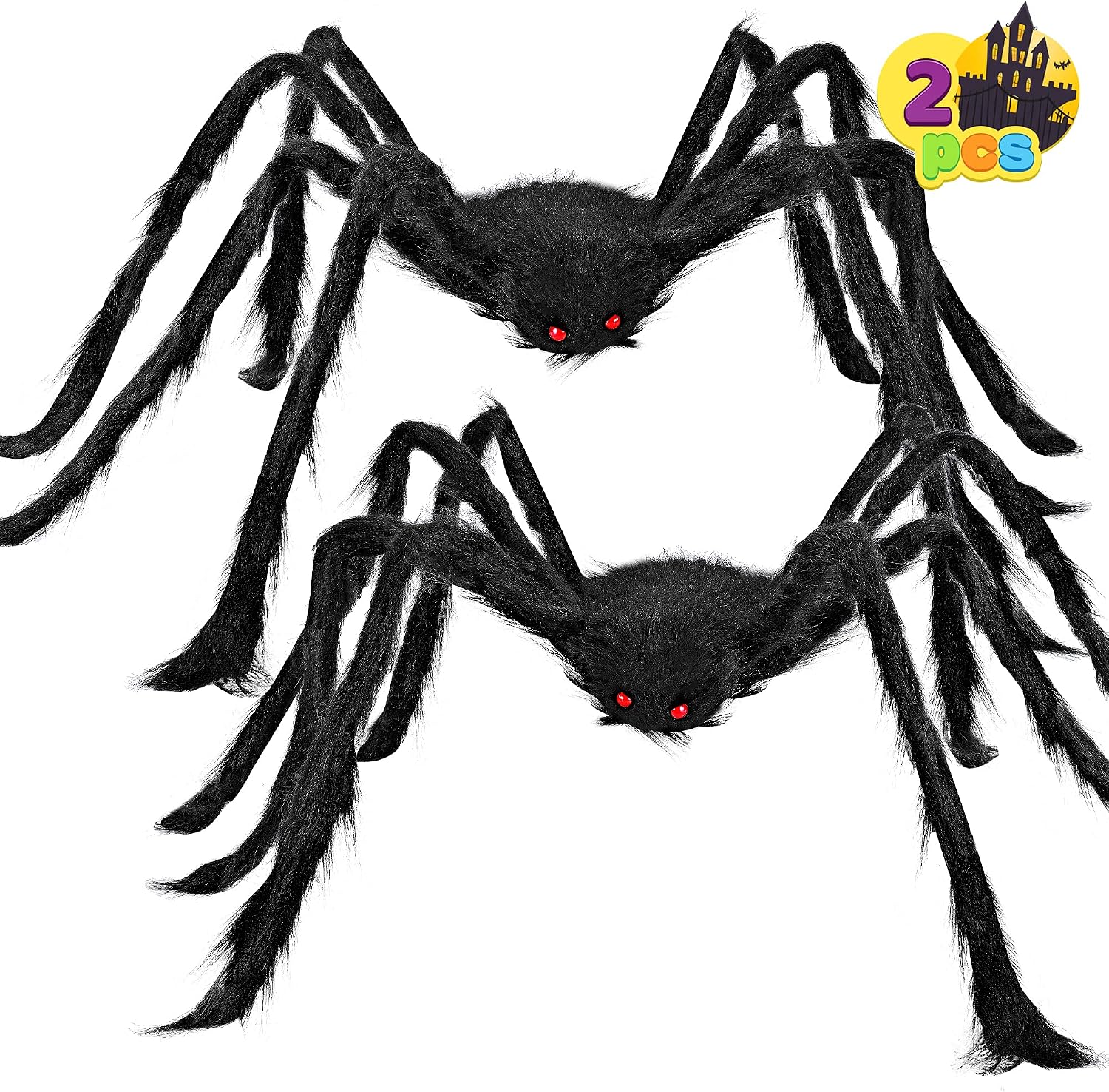 Detalle de JOYIN 13623 Halloween Spider Decorations, 2-Pack, 47-Inch with Adjustable Legs