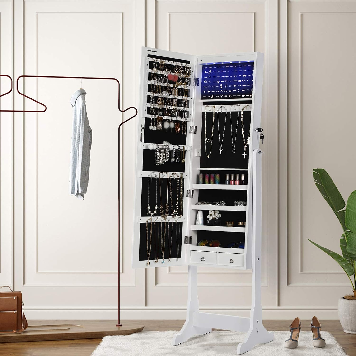 Thumbnail 2 de Songmics JBC94W Armoire à Bijoux LED