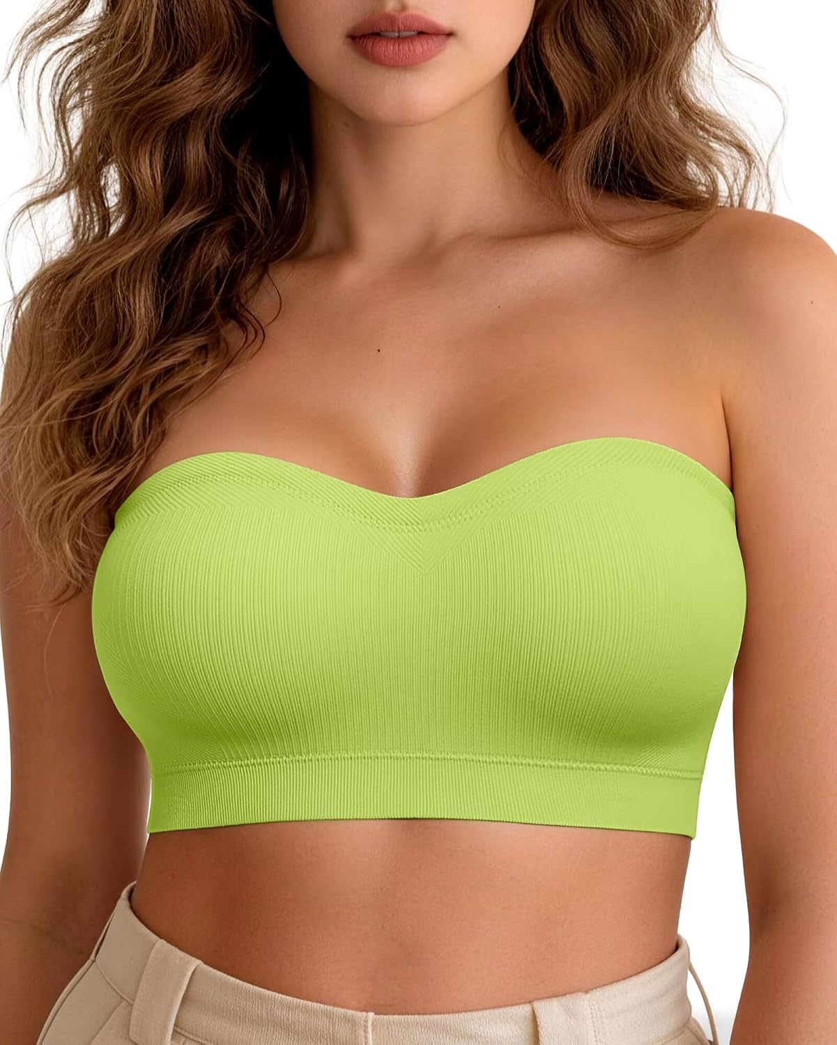 Detalle de Vertvie Strapless Wireless Push Up Bandeau Bra with Non-Slip Grip