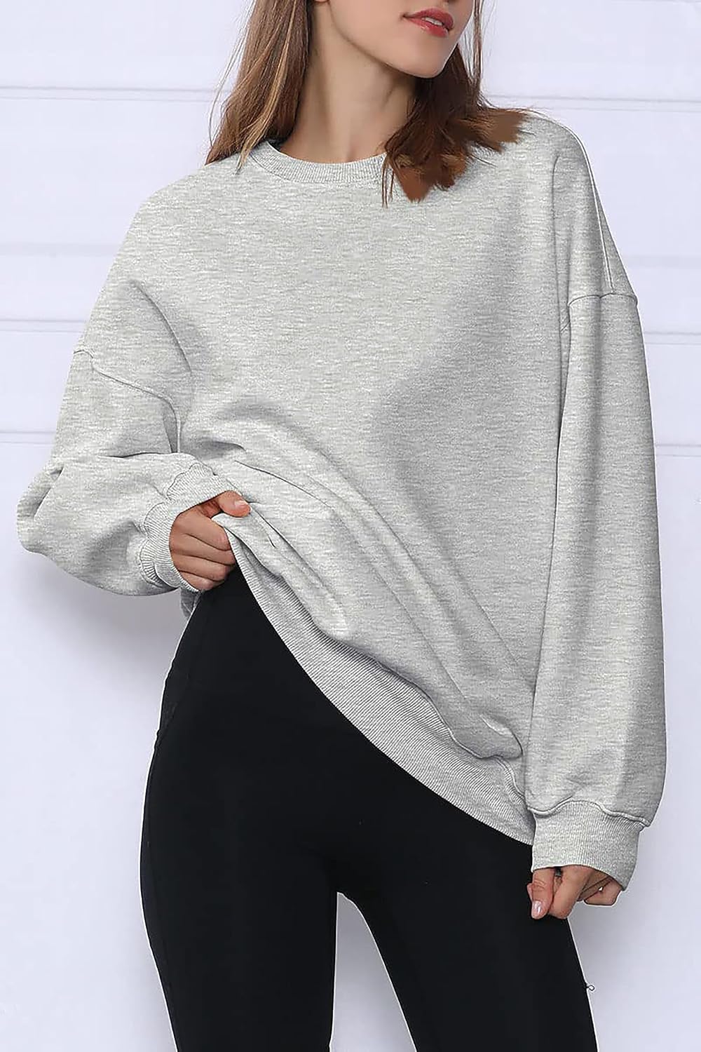 Thumbnail 2 de Timuspo oversized fleece-sweatshirt voor dames met ronde hals