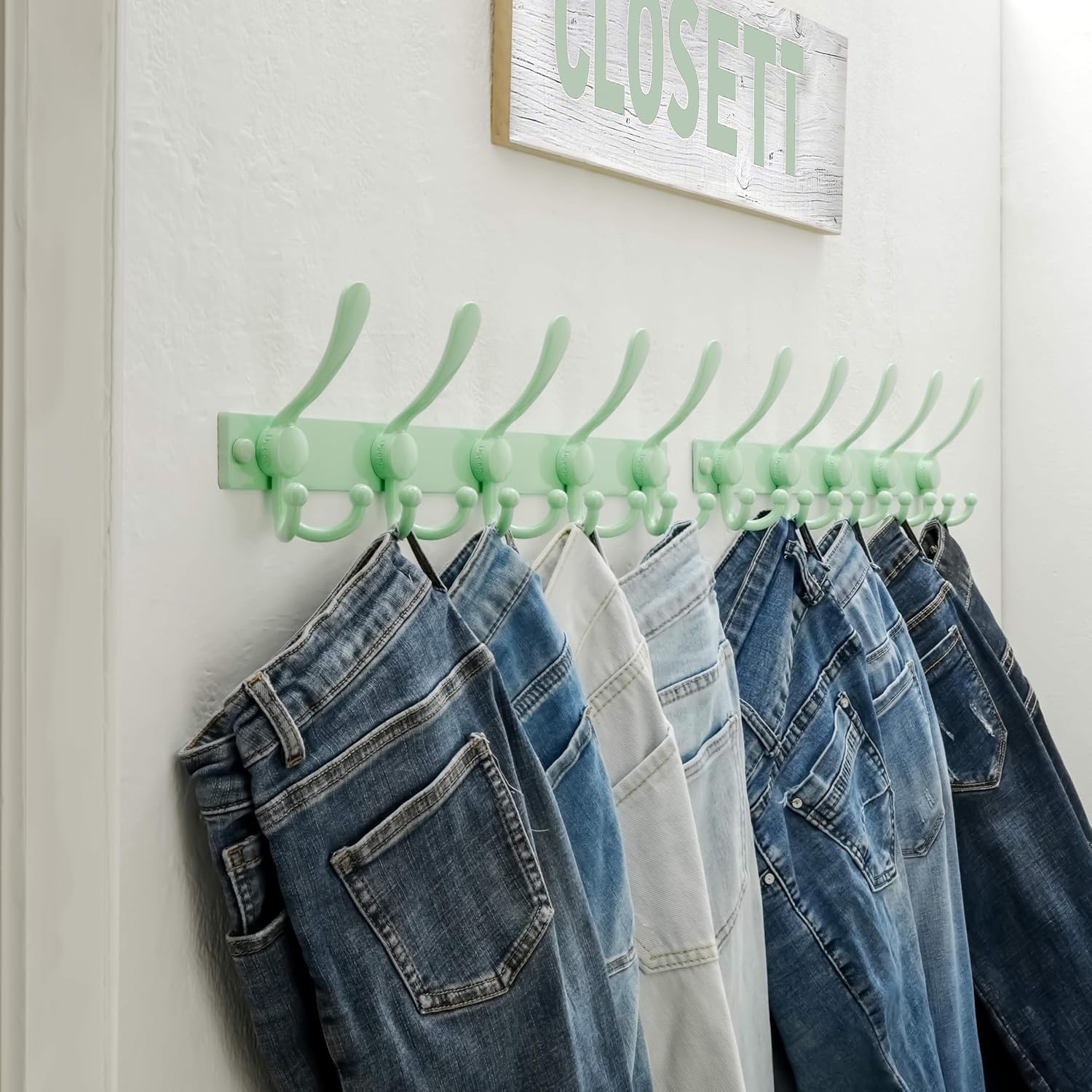 Detalle de Dseap Wall-Mounted Coat Rack, Stainless Steel