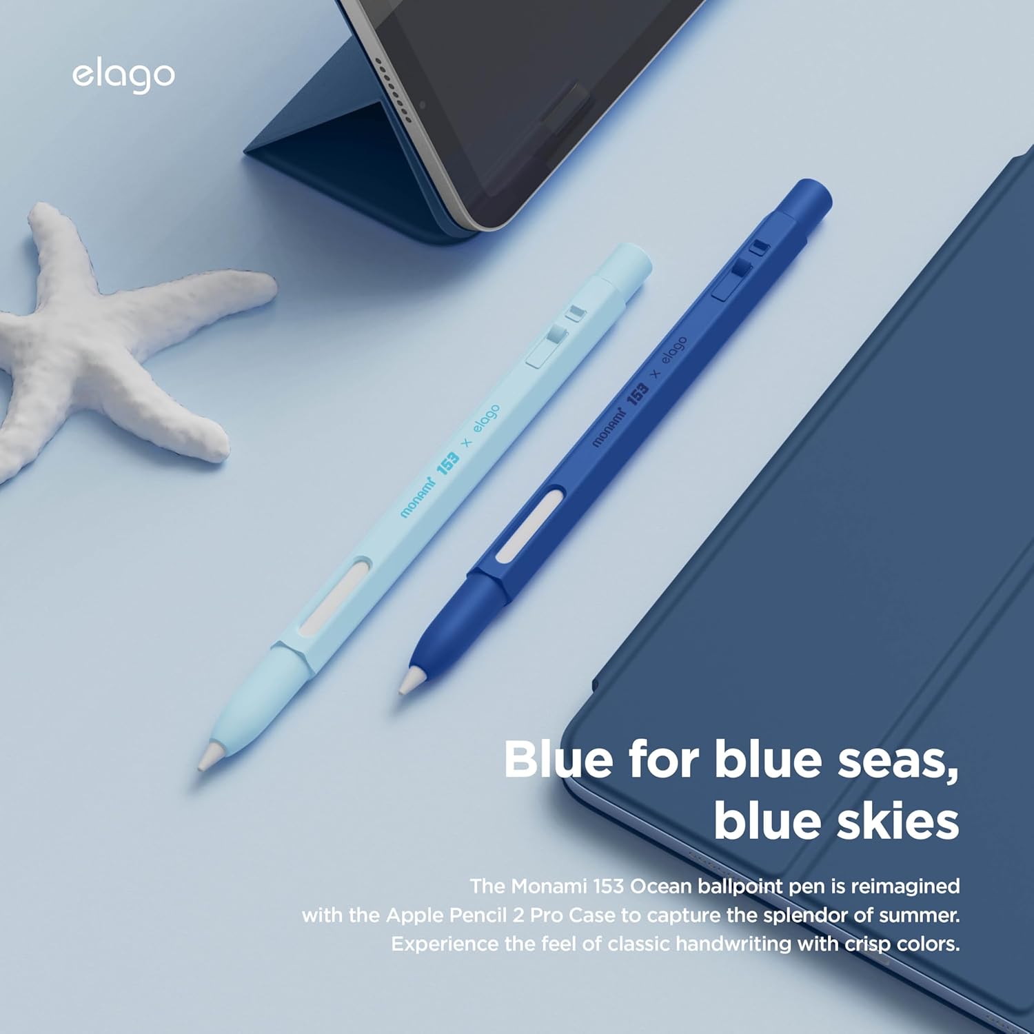 Thumbnail 1 de elago x MONAMI Coque pour Apple Pencil 2e génération, silicone bleu ciel ✏️