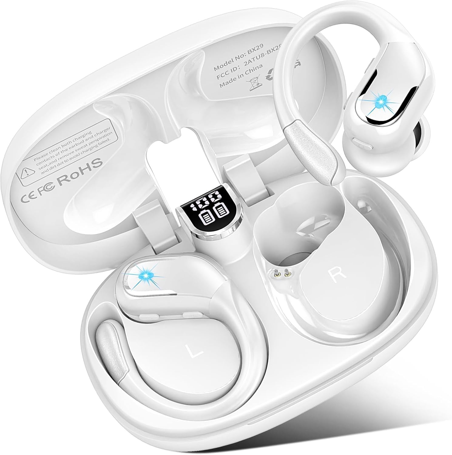 Detalle de Cuffie Bluetooth Sport: 75 Ore, ANC (ENC) e Display LED per palestra e running