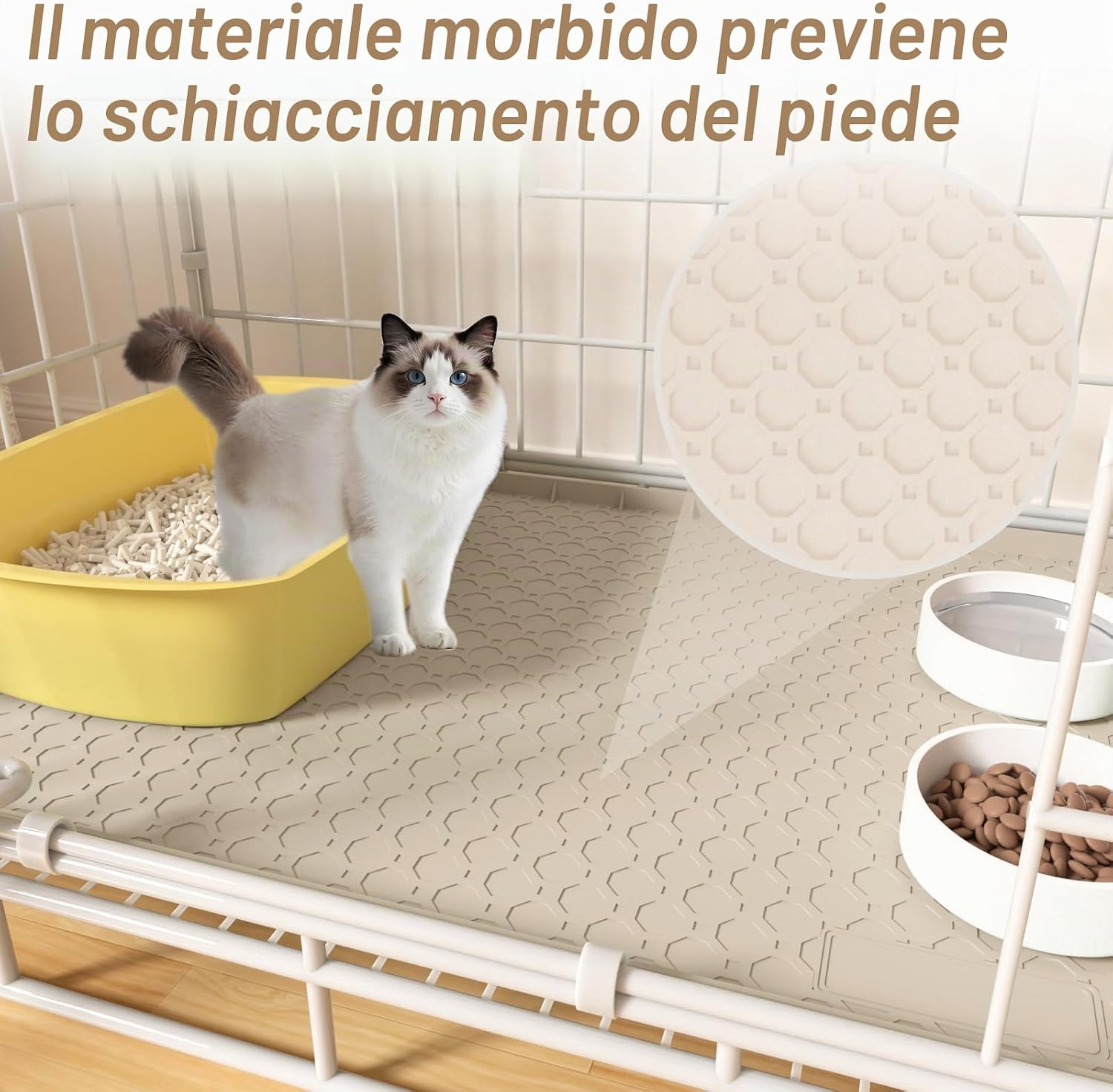 Thumbnail 6 de Tappetino in silicone per lettiera per gatti grande 86x57 cm: antiscivolo, impermeabile e bordi rialzati