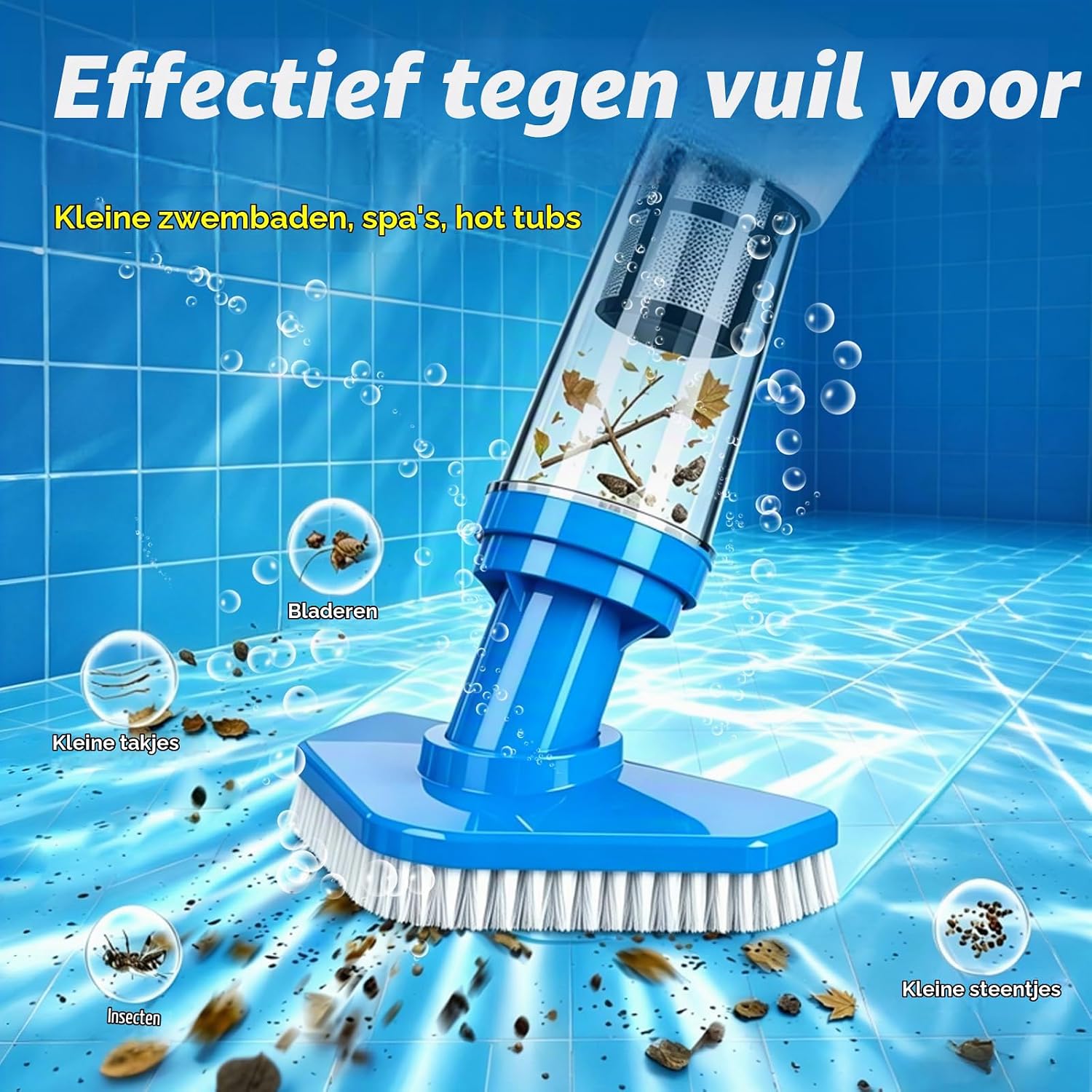 Detalle de PoolyPoly 1814 accu zwembadstofzuiger, 3-in-1 met telescoopstang