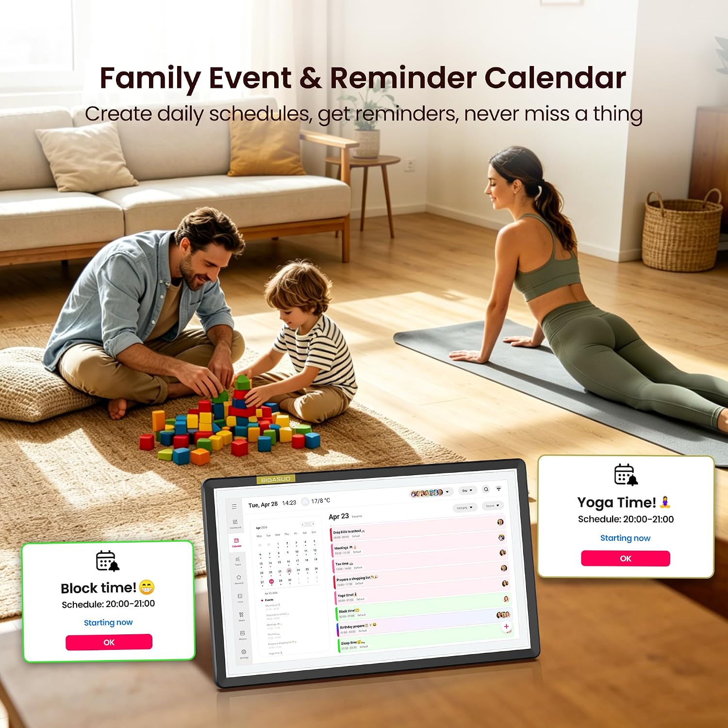 Detalle de BIGASUO Digital Calendar, 15.6-inch