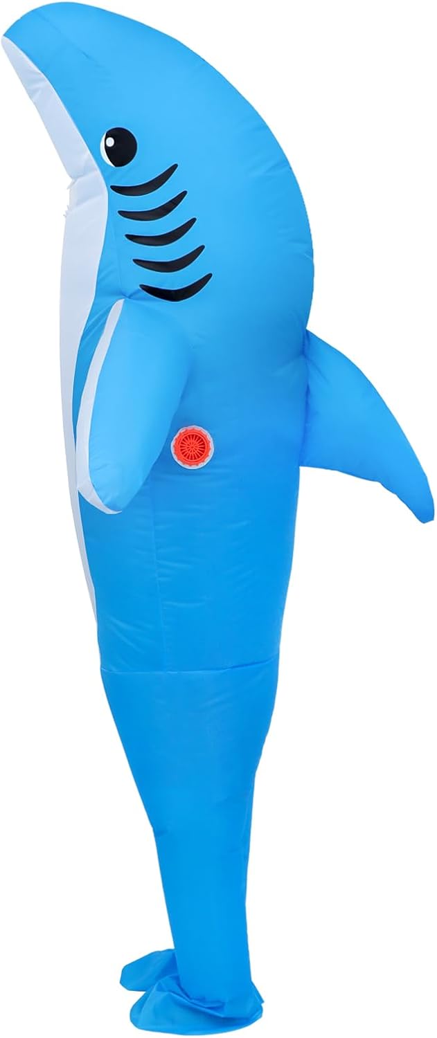 Thumbnail 4 de Adult Inflatable Shark Costume, Full-Body Standing Design in Waterproof Polyester