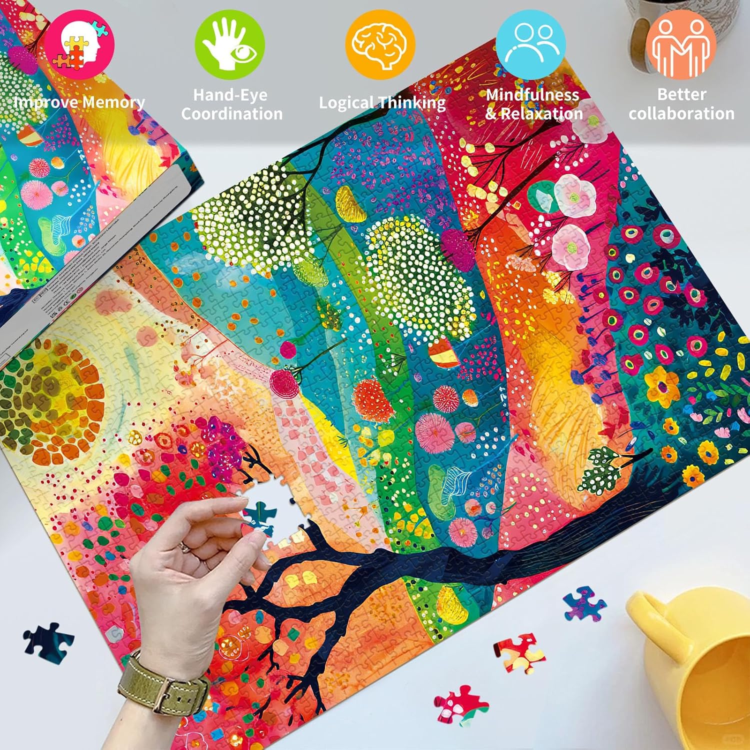 Detalle 2 de HUADADA Autumn Landscape 1000-piece jigsaw puzzle 🧩