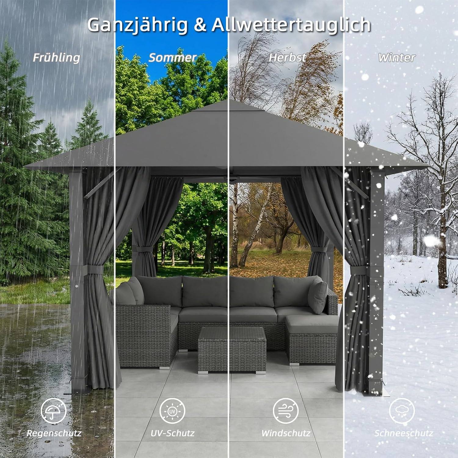 Detalle de TRIUMPHKEY Pavillon 3x3: Wetterfest, stabil und einfach zu montieren