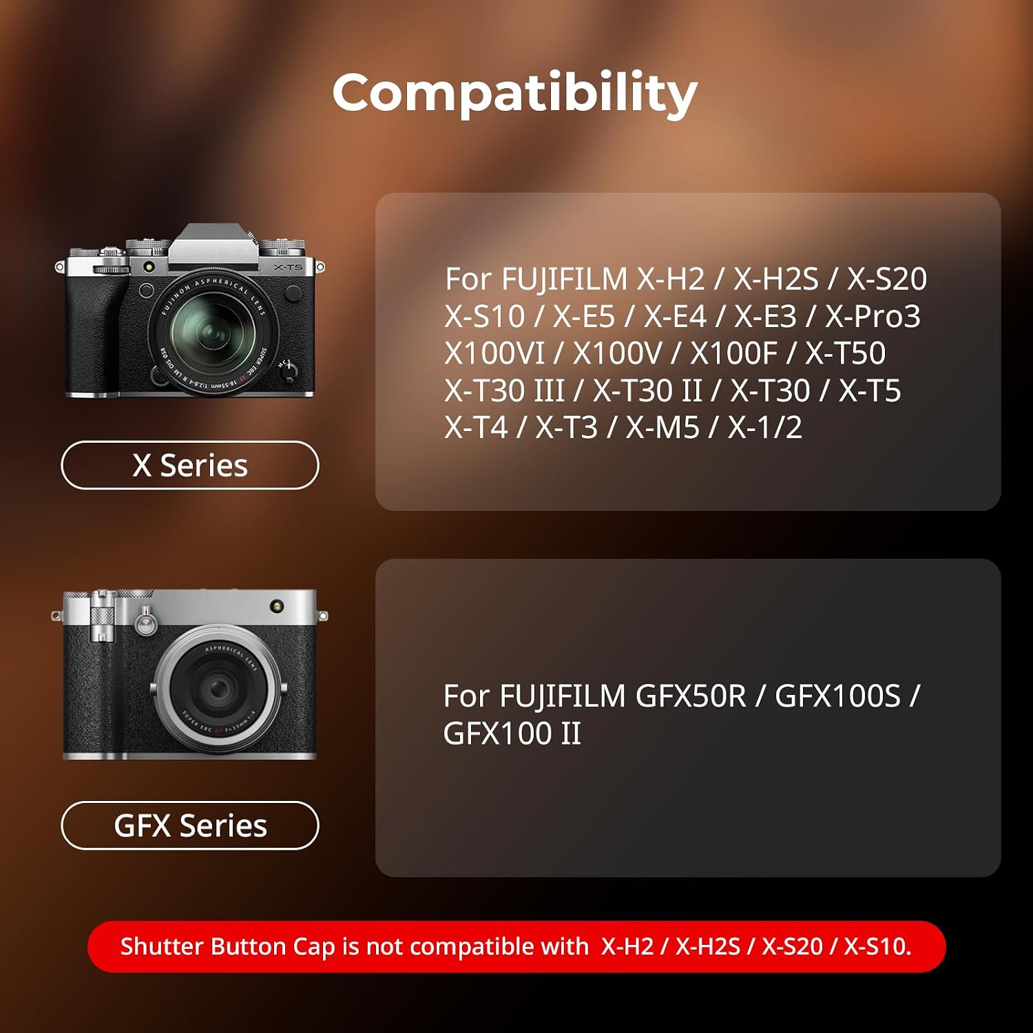 Thumbnail 1 de SMALLRIG 6239 walnoothouten flitsschoenkap met ontspanknopkapje voor Fujifilm