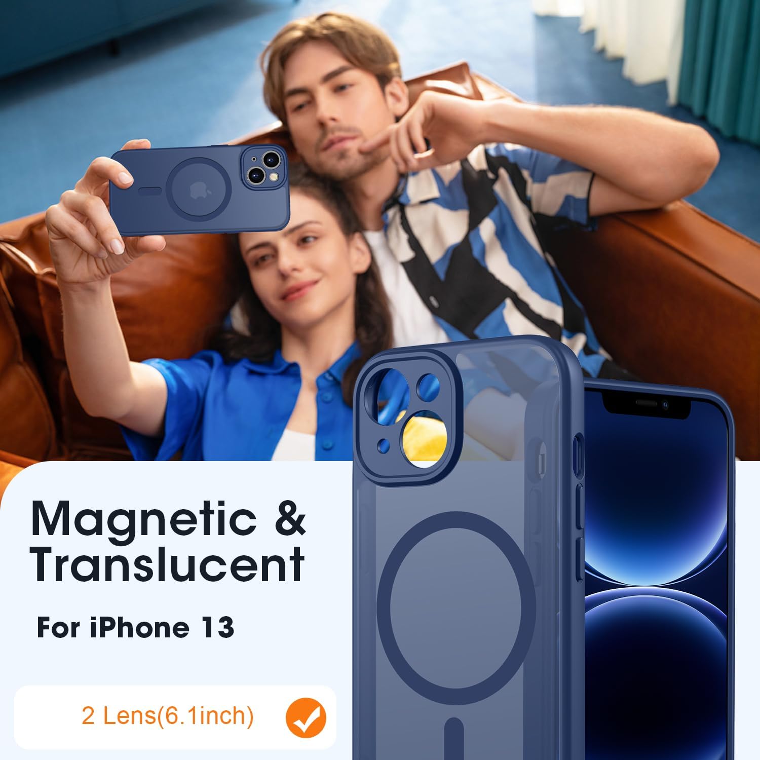 Thumbnail 5 de ORDA Magnetic for iPhone 13 Case with MagSafe — Full Camera Protection, Slim Translucent Matte