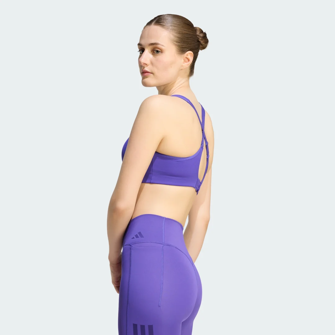 Detalle de Sujetador de entrenamiento para alto impacto Optime de Adidas – color violeta