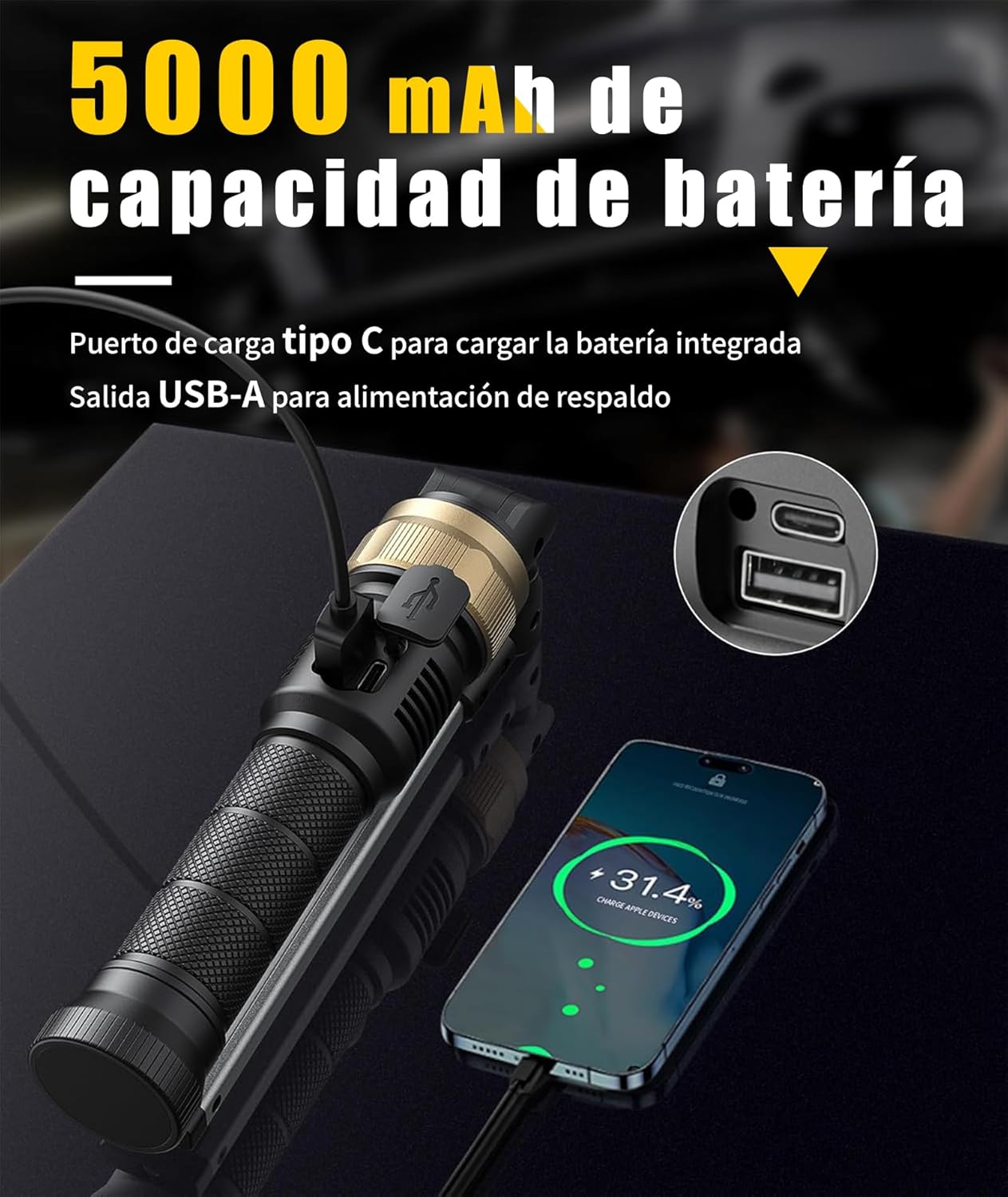 Thumbnail 2 de HOTLIGH Linterna Mecanico 5000 mAh