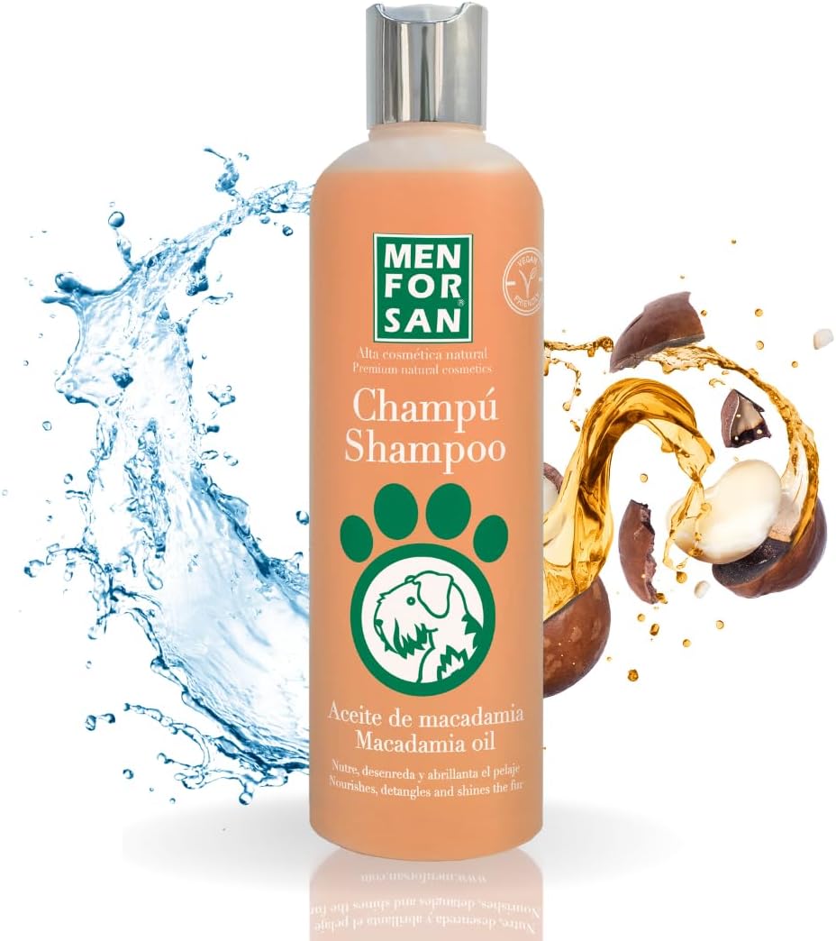 Menforsan Shampoo per Cani all'Olio di Macadamia, 300 ml: nutriente, districante e profumato