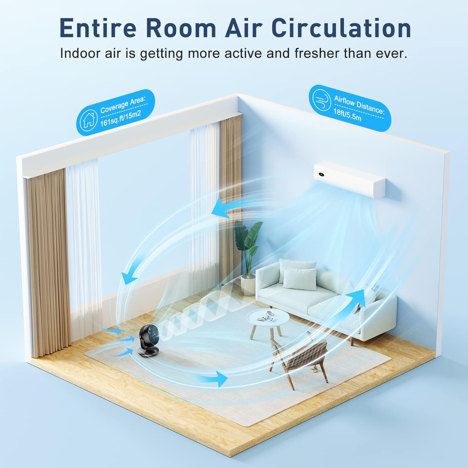 Thumbnail 1 de FTOTHH Air Circulator Desk Fan (22 dB quiet mode, 3-speed oscillating)