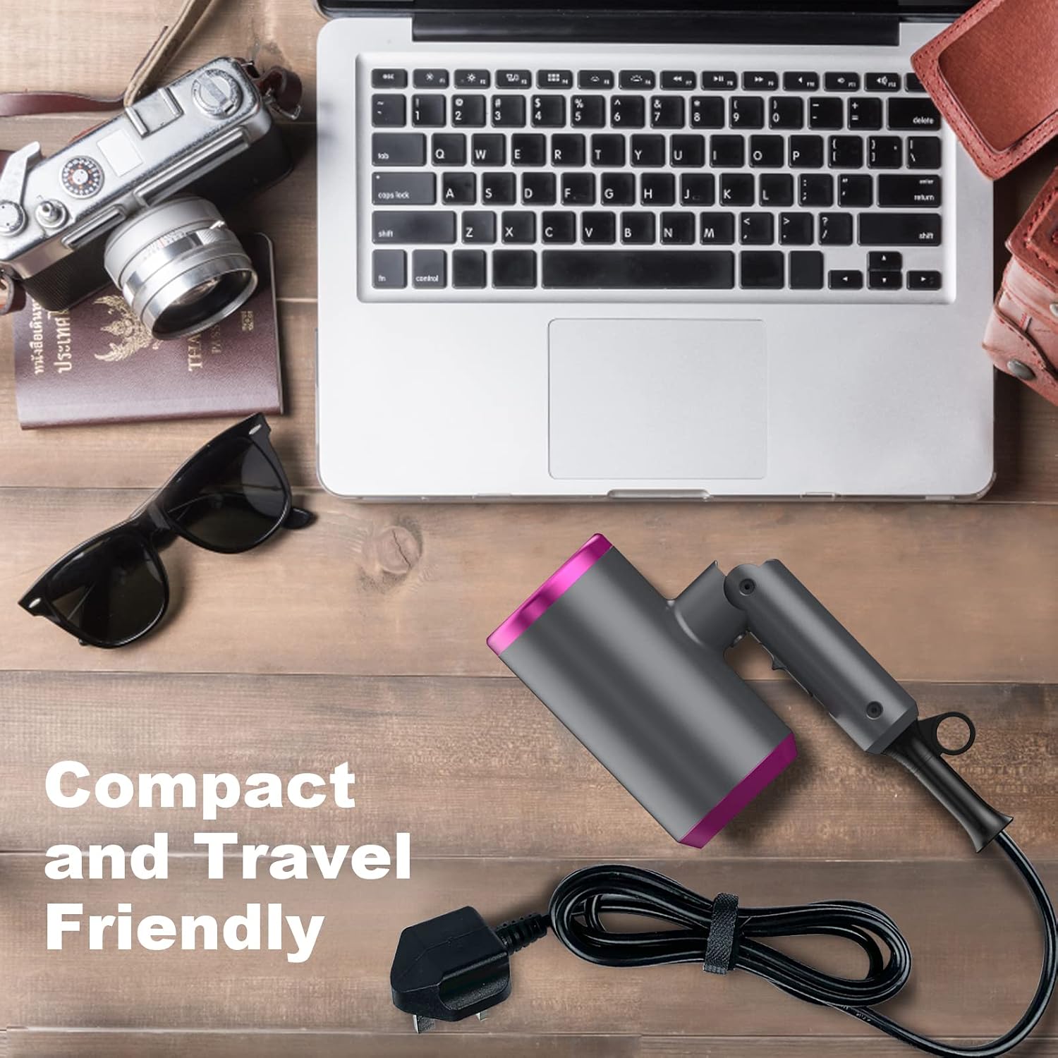 Thumbnail 1 de Travel Hair Dryer with Diffuser: Lightweight, Low-Noise Professional Blow Dryer for Curly Hair