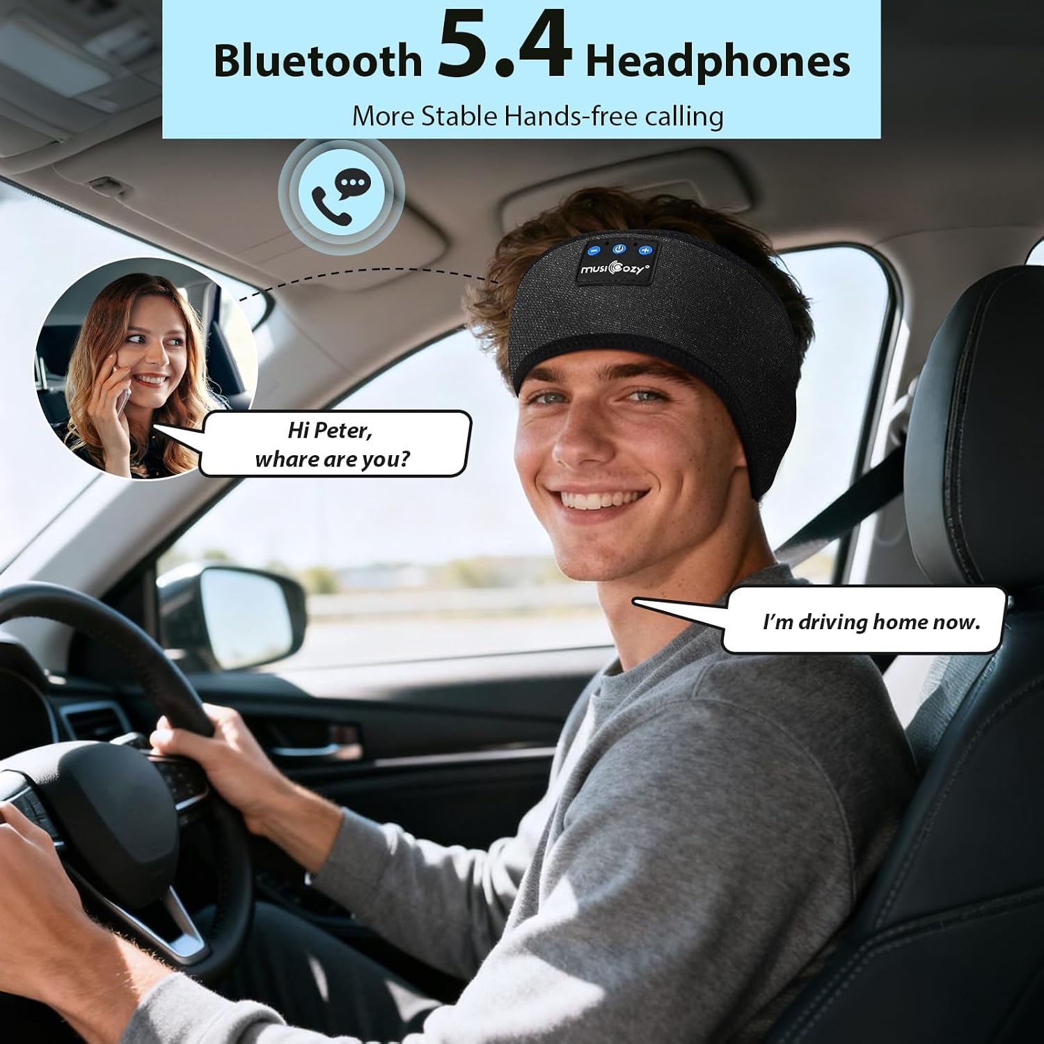 Detalle 1 de MUSICOZY Schlafkopfhörer Bluetooth 5.4 mit 14h