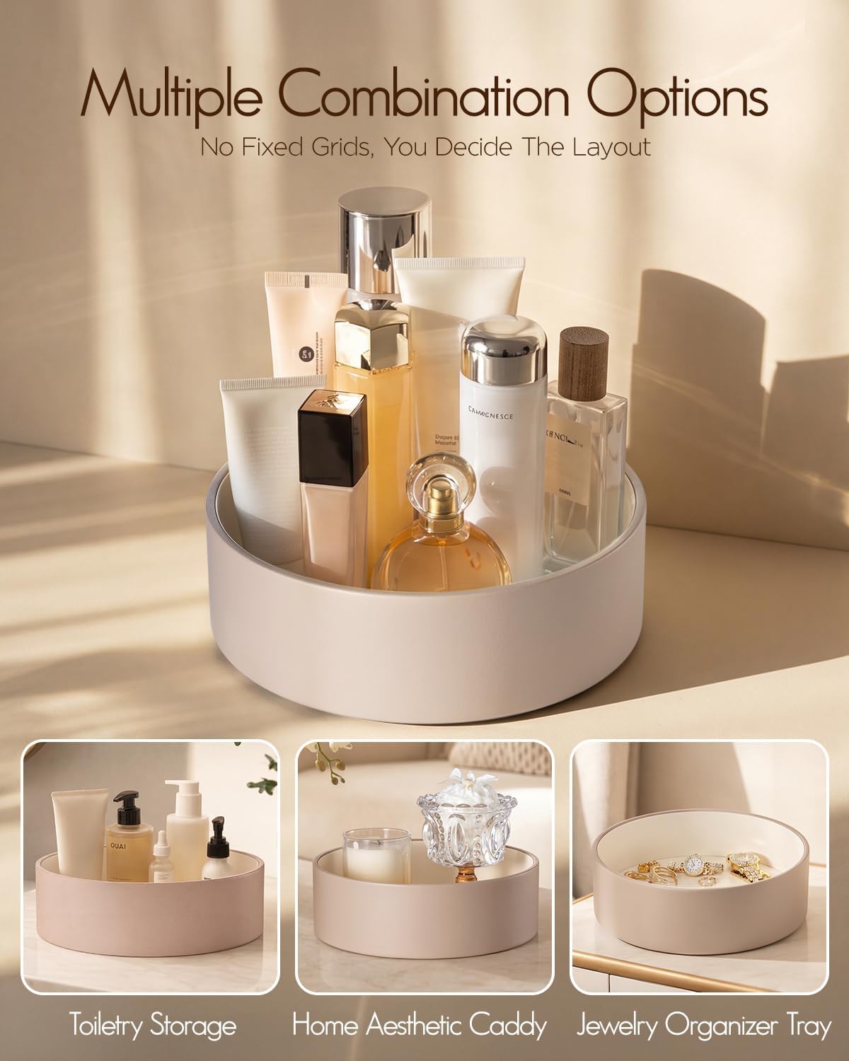 Thumbnail 5 de VLANDO Dressing Table Organiser: 360° Rotating Vanity Storage