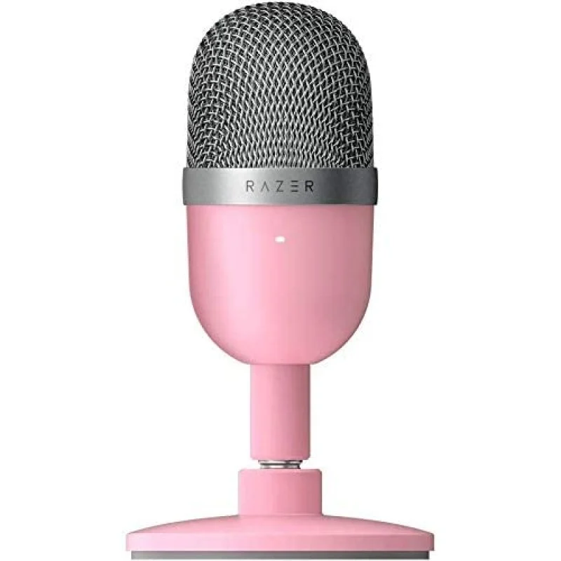 Detalle de Razer Seiren Mini: Micrófono USB compacto rosa para streaming