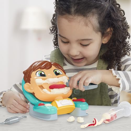 Detalle 2 de Play-Doh Dentista de la diversión con 7 accesorios y 5 botes de plastilina