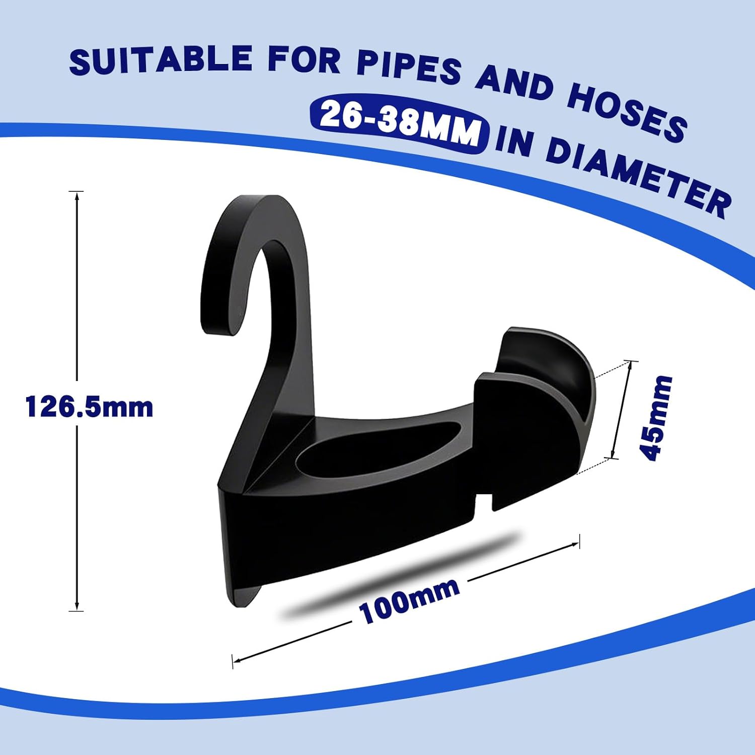 Detalle 2 de 2er Set Pool-Schlauchhalterung 26–38 mm, Schwarz – kompatibel mit Intex/Bestway