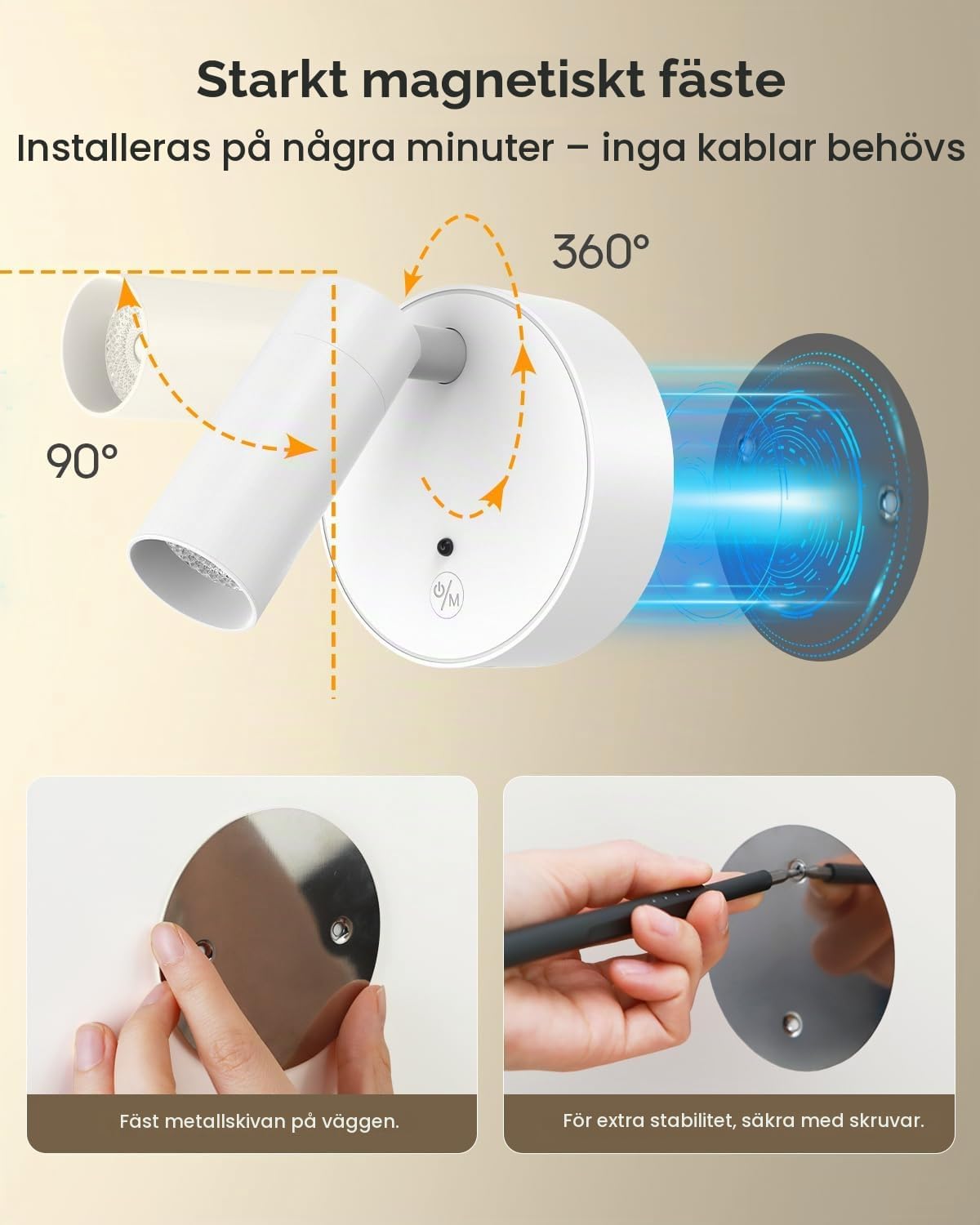 Detalle 1 de GOODEA trådlös inomhusspotlight med fjärrkontroll, 3 000 mAh