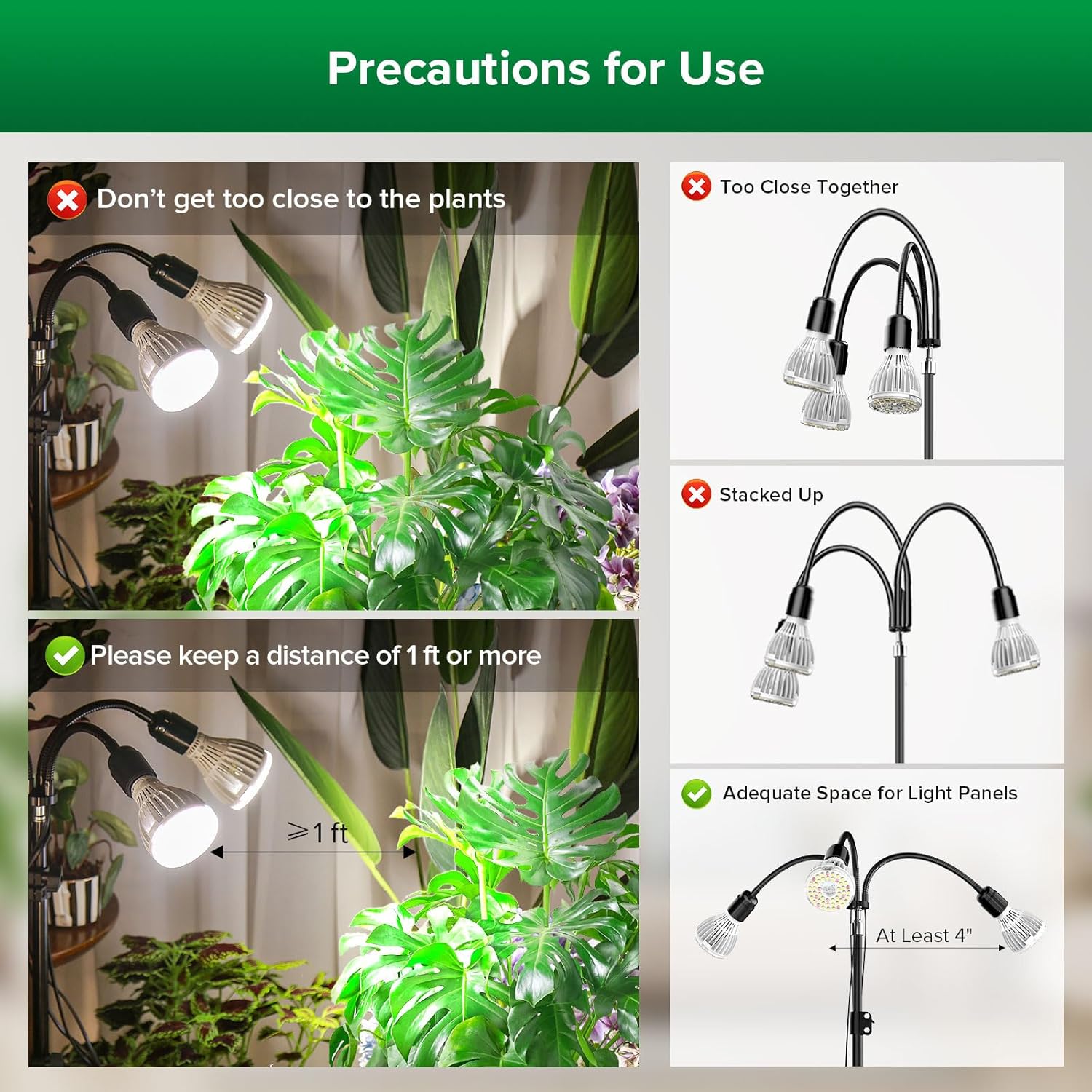 Thumbnail 6 de SANSI Lampada LED per piante 90W con treppiede estensibile e collo d’oca 360°