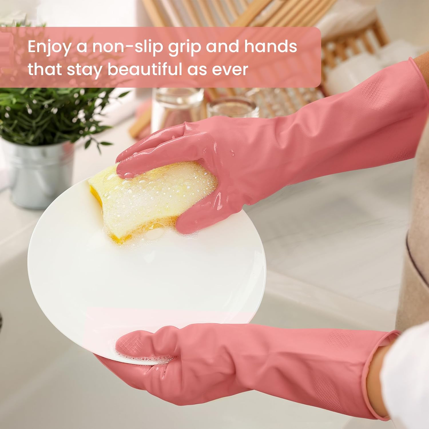 Detalle de Rubber Cleaning Gloves 4 Pairs